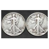 1940 & 1943 Walking Liberty Silver Half Dollars