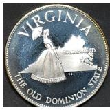 14.5g Sterling Silver Proof Medal 1976 Virginia