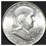 1952-D Franklin Silver Half Dollar Gem BU