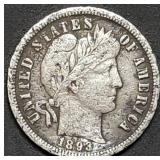 1893-O Barber Silver Dime