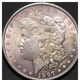 1897 Morgan Silver Dollar Gem BU Fully Toned
