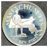 14.5g Sterling Silver Proof Medal Massachusetts
