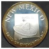 14.5g Sterling Silver Proof Medal 1976 New Mexico