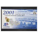 2001 Philadelphia 10-Coin Mint Set in Envelope