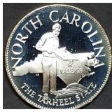 14.5g Sterling Silver Proof Medal 1976 N. Carolina