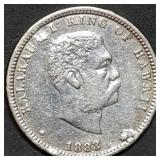 1883 Kingdom of Hawaii Silver Quarter Dollar Nice