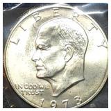 1973 S Silver Ike Dollar Gem BU in Packet
