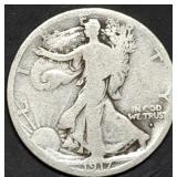 1917-S Obverse Walking Liberty Silver Half Dollar