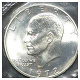 1972 S Silver Ike Dollar Gem BU in Packet