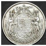 1945 Canada Silver Half Dollar
