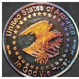 Black Diamond Buffalo Round .999 Silver Plated