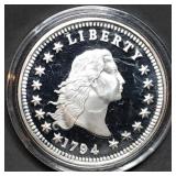 2 Troy Oz .999 Fine Silver Round - 1794 Dollar