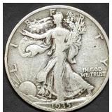 1935 Walking Liberty Silver Half Dollar
