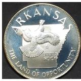 14.5g Sterling Silver Proof Medal 1976 Arkansas