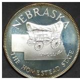 14.5g Sterling Silver Proof Medal 1976 Nebraska