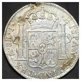 1821 Spanish 8 Reales Pillar Dollar, Nice Grade