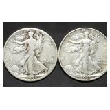1944-D & 1945-D Walking Liberty Silver Half