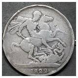 1822 George IV Silver Crown with Pinback Nice!