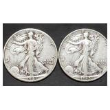 1941 & 1945 Walking Liberty Silver Half Dollars