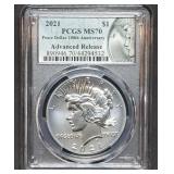 2021 Peace Silver Dollar PCGS MS70 Adv Release