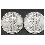 1942 & 1944-D Walking Liberty Silver Half Dollars