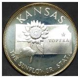 14.5g Sterling Silver Proof Medal 1976 Kansas