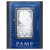 1 Troy Oz .999 Silver PAMP Suisse Lady Fortuna Bar