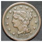 1849 Large Cent, Better Grade Coin