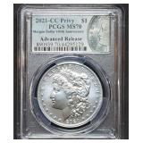 2021-CC Morgan Silver Dollar PCGS MS70 Adv Release