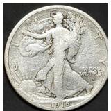 1916-D Walking Liberty Silver Half Dollar, Key