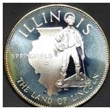 14.5g Sterling Silver Proof Medal 1976 Illinois