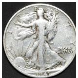 1941-S Walking Liberty Silver Half Dollar