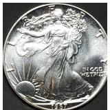 1987 1oz Silver Eagle Gem BU