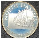 14.5g Sterling Silver Proof Medal 1976 North Dakot