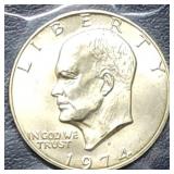 1974 S Silver Ike Dollar Gem BU in Packet
