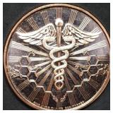 1oz Copper Bullion Medical Marijuana Round BU