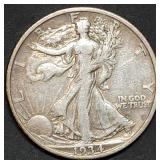 1934-S Walking Liberty Silver Half Dollar