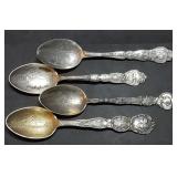 4 Sterling Silver Collector Spoons 83g