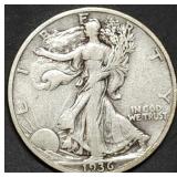 1936-S Walking Liberty Silver Half Dollar