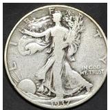 1937-D Walking Liberty Silver Half Dollar
