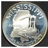 14.5g Sterling Silver Proof Medal 1976 Mississippi