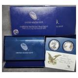 2012 Silver Eagle 2-Coin Proof Set MIB Reverse Pro
