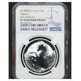 2018 1oz Silver Pegasus NGC PF70 Reverse Proof