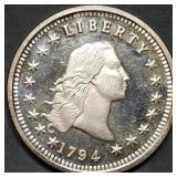 2 Troy Oz .999 Fine Silver Round - 1794 Dollar