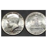 Pair of 1976 Bicentennial Kennedy Half Dollars BU