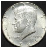 Gem BU 1964 Kennedy 90% Silver Half Dollar Nice