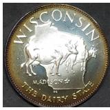 14.5g Sterling Silver Proof Medal 1976 Wisconsin