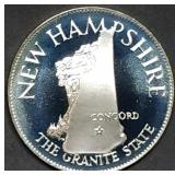 14.5g Sterling Silver Proof Medal New Hampshire