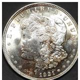 1921 Morgan Silver Dollar Gem BU MS65