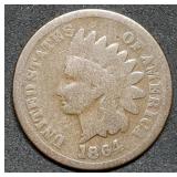 1864-L Indian Head Cent, Key Date, Nice